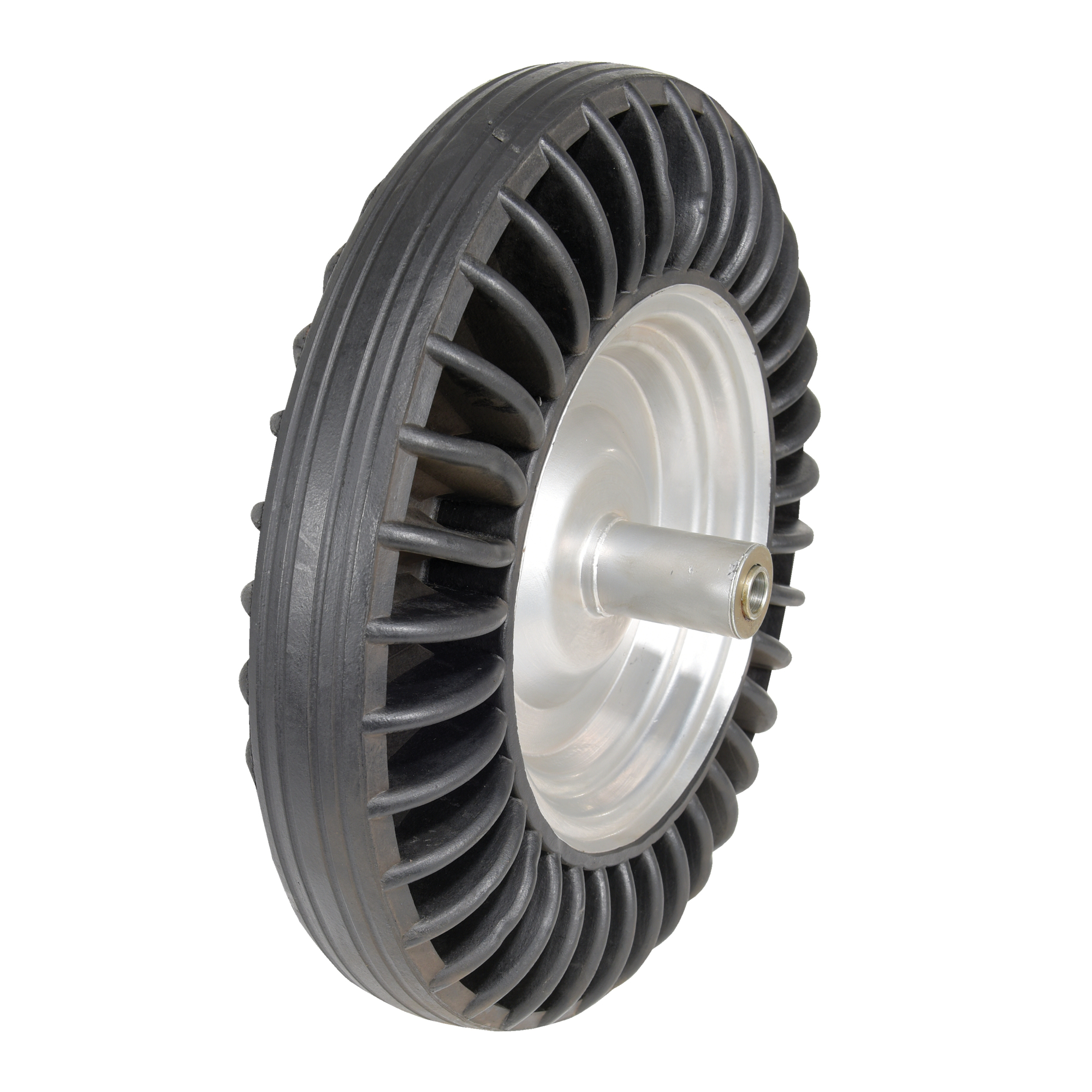 Vestil Shock-Absorbing Wheel - Molded Rubber, Steel Hubs, Model# SAW-16